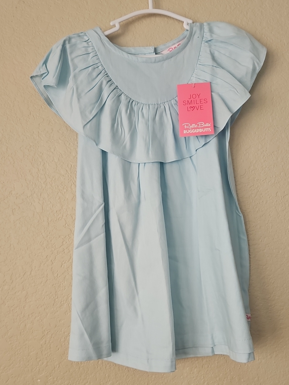 NWT Ruffle Butts 3T Light Blue Ruffle Yoke Girls' Dress